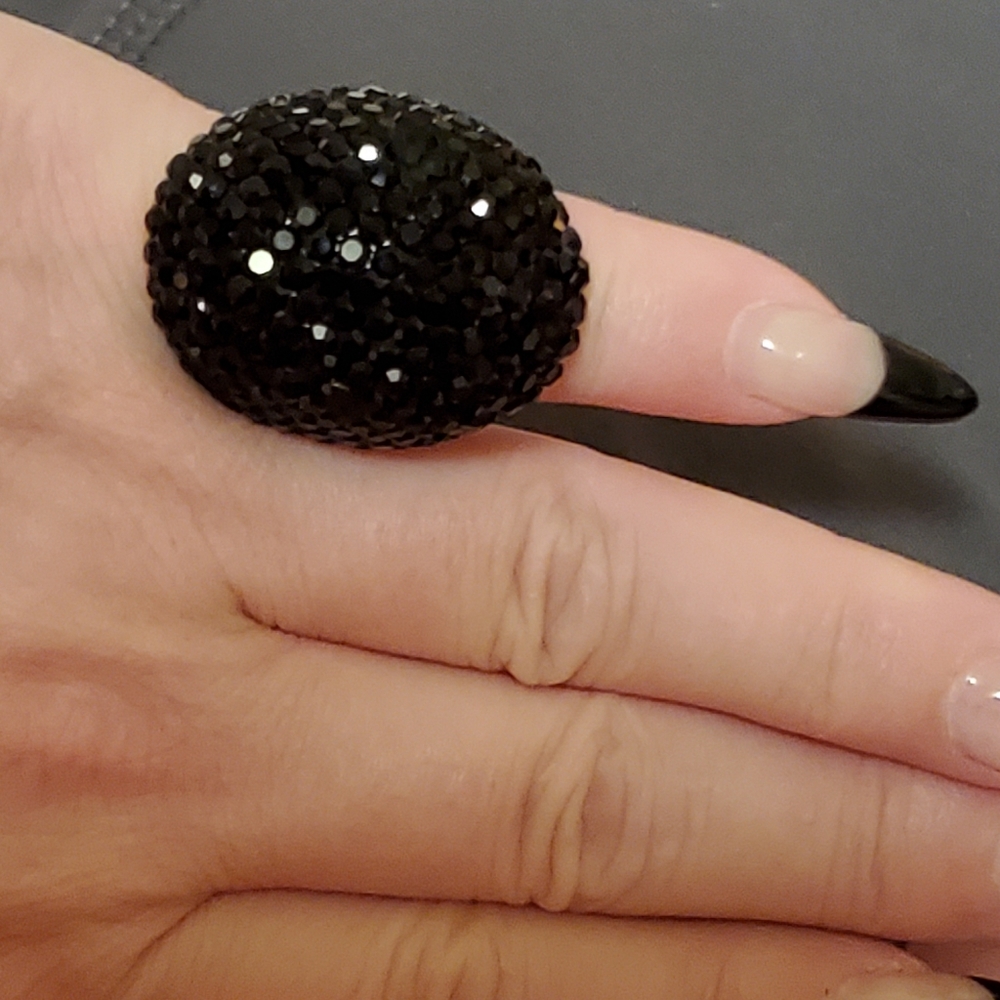 Kate Spade black pave cocktail ring
